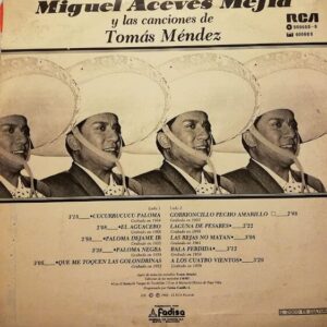 Disco de Vinilo Miguel Aceves Mejía - Miguel Aceves Mejía Y Las Canciones De ToMás Mendez Vinyl Record