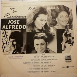 Disco de Vinilo José Alfredo - Te Recordamos Vinyl Record