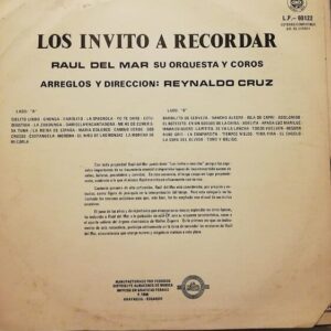 Disco de Vinilo Raul Del Mar Y Su Orquesta - Los Invito A Recordar Vinyl Record