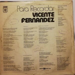 Disco de Vinilo Vicente Fernández - Para Recordar Vinyl Record