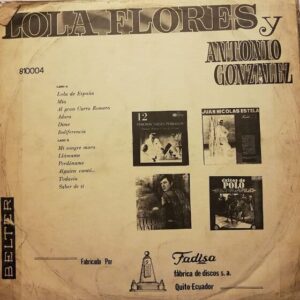 Disco de Vinilo Lola Flores Y Antonio González - Lola Flores Y Antonio González Vinyl Record