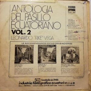 Disco de Vinilo Leonardo Kike Vega - Antologia Del Pasillo Ecuatoriano Vol 2 Vinyl Record