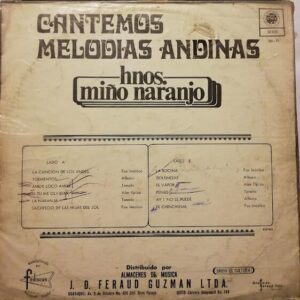 Disco de Vinilo Hermanos Miño - Naranjo - Cantemos Melodias Andinas Vinyl Record