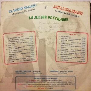 Disco de Vinilo Claudio Vallejo - Lo Mejor De Ecuador Vinyl Record