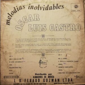 Disco de Vinilo Oscar Luis Castro - Melodias Inolvidables Vinyl Record