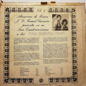 Disco de Vinilo Hermanas Mendoza Suasti - Serie Ecuatorianisima Vol 5 Vinyl Record