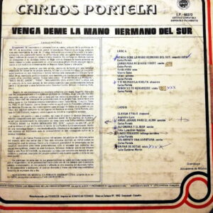 Disco de Vinilo Carlos Portela - Venga Deme La Mano Hermano Del Sur Vinyl Record