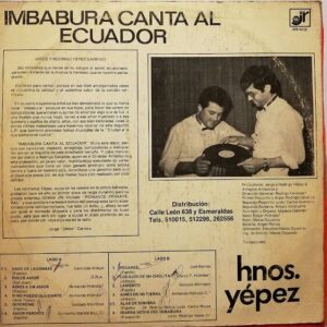 Disco de Vinilo Los Hermanos Yepez - Imbabura Canta Al Ecuador Vol 2 Vinyl Record