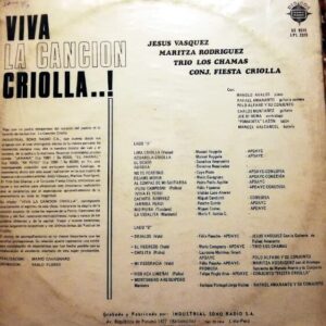Disco de Vinilo Varios - Viva La Canción Criolla Vinyl Record