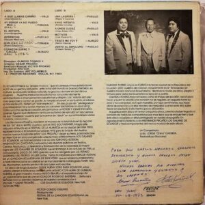 Disco de Vinilo Olmedo Torres - Desde Nueva York Para El Ecuador Vinyl Record