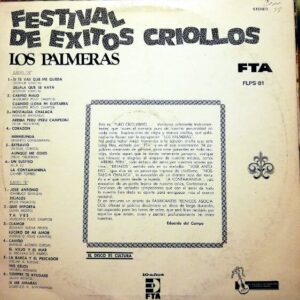 Disco de Vinilo Los Palmeras - Festival De Éxitos Criollos Vinyl Record