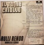 Disco de Vinilo Rulli Rendo - El Toque Criollo Vinyl Record