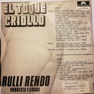 Disco de Vinilo Rulli Rendo - El Toque Criollo Vinyl Record