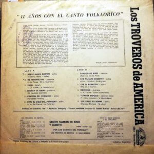 Disco de Vinilo Los Troveros De América - Los Troveros De América 11 Años Con El Canto Folklórico Vinyl Record
