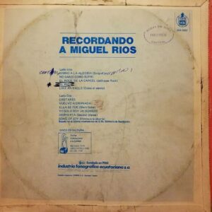 Disco de Vinilo Miguel Rios - Recordando a... Vinyl Record