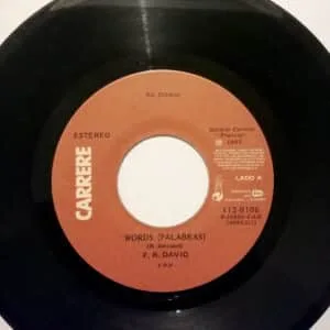 Disco de Vinilo F.R David - Words / When The Sun Goes Down Vinyl Record
