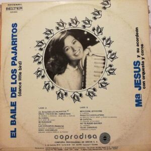Disco de Vinilo Ma. Jesús Y Su Acordeón - El Baile De Los Pajaritos Vinyl Record