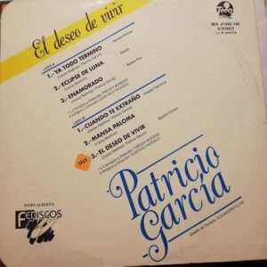Disco de Vinilo Patricio Garcia - El Deseo De Vivir Vinyl Record