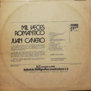 Disco de Vinilo Juan Cavero - Mil Veces Romantico Vinyl Record