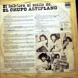 Disco de Vinilo El Grupo Altiplano - El Folklore Al Estilo Del Grupo Altiplano Vinyl Record