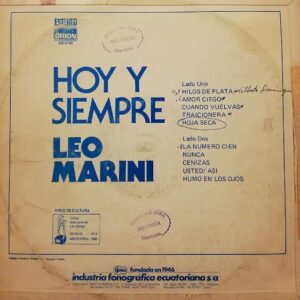 Disco de Vinilo Leo Marini - Hoy Y Siempre Vinyl Record