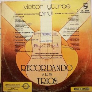 Disco de Vinilo Victor Yturbe "Piruli"  - Recordando A Los Trios Vinyl Record