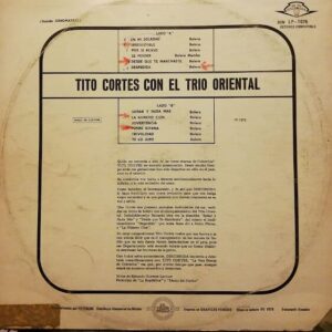 Disco de Vinilo Tito Cortes Con El Trio Oriental - Tito Cortes Con El Trio Oriental Vinyl Record