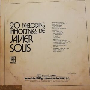 Disco de Vinilo Javier Solis - 20 Melodias Inmortales De Javier Solis Vinyl Record