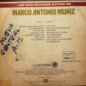Disco de Vinilo Marco Antonio Nuñiz - Los Mas Grandes Exitos De Marco Antonio Nuñiz Vinyl Record