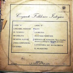 Disco de Vinilo Conjunto Folklorico Intiyan - Conjunto Folklorico Intiyan Vinyl Record