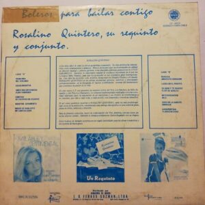 Disco de Vinilo Rosalino Quintero Y Conjunto - Boleros Para Bailar Contigo Vinyl Record