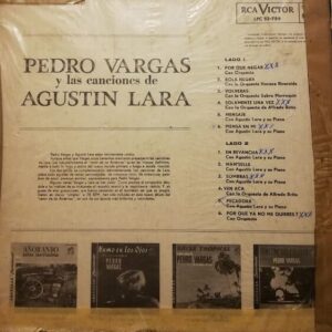 Disco de Vinilo Pedro Vargas - Pedro Vargas Y Las Canciones De Agustin Lara Vinyl Record