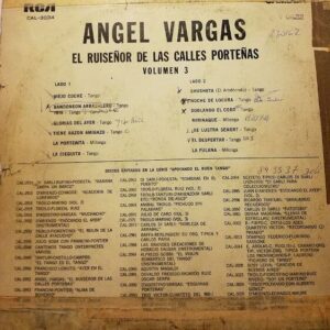 Disco de Vinilo Angel Vargas - El Risueño De Las Calles Porteñas Vol. Iii Vinyl Record