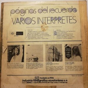 Disco de Vinilo Varios - Paginas Del Recuerdo Vinyl Record