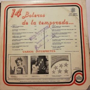 Disco de Vinilo Varios - 14 Boleros De La Temporada Vinyl Record