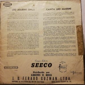 Disco de Vinilo Leo Marini - Canta Leo Marini Vinyl Record