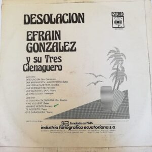 Disco de Vinilo Efrain Gonzalez Y Su Tres Cienaguero - Desolación Vinyl Record