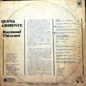 Disco de Vinilo Raymond Thevenot - Quena Ardiente Vinyl Record