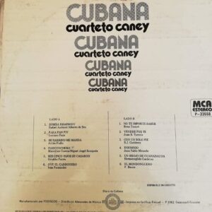 Disco de Vinilo Cuarteto Caney - Cubana Vinyl Record