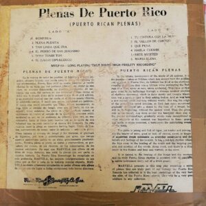 Disco de Vinilo Puerto Rican Plenas - Plenas De Puerto Rico Vinyl Record