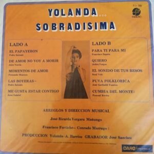 Disco de Vinilo Yolanda - Sobradisima Vinyl Record
