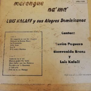 Disco de Vinilo Luis Kalaff - Merengue Na Ma Vinyl Record