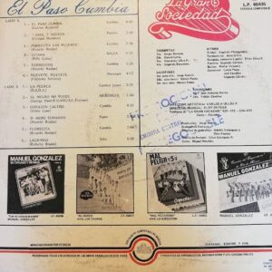 Disco de Vinilo La Gran Sociedad - El Paso Cumbia Vinyl Record