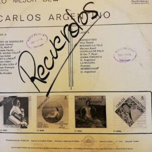 Disco de Vinilo Carlos Argentino - Lo Mejor De Carlos Argentino Vinyl Record