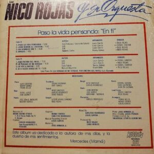 Disco de Vinilo Nico Rojas Y Su Orquesta - Paso La Vida Pensando En Ti Vinyl Record