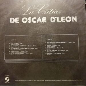 Disco de Vinilo Oscar Leon - La Critica Vinyl Record