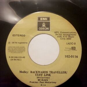 Disco de Vinilo Wings - With A Little Luck / Backwards Traveller / Cuff Link Vinyl Record