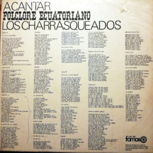 Disco de Vinilo Los Charrasqueados - A Cantar Folklore Ecuatoriano Vinyl Record