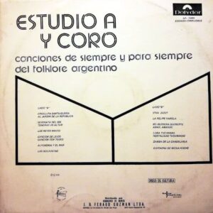 Disco de Vinilo Estudio A' Y Coro - Cantemos Todos Vinyl Record