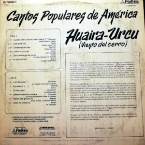 Disco de Vinilo Huaira- Urcu Viento Del Cerro - Cantos Populares De América Vinyl Record